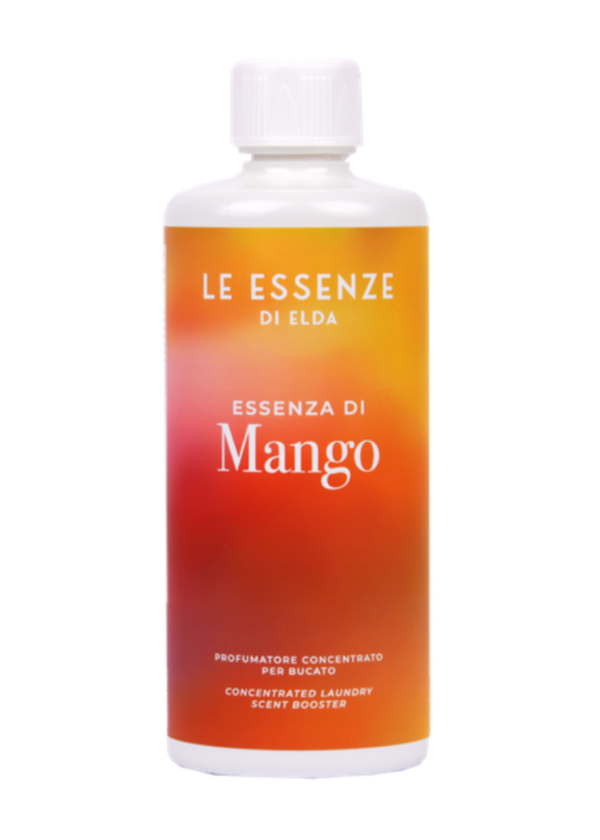 Fles met mango-geurende wasparfum, Le Essenze di Elda.